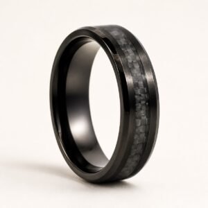8mm Black Stainless Steel Carbon-Fiber Band — product view
