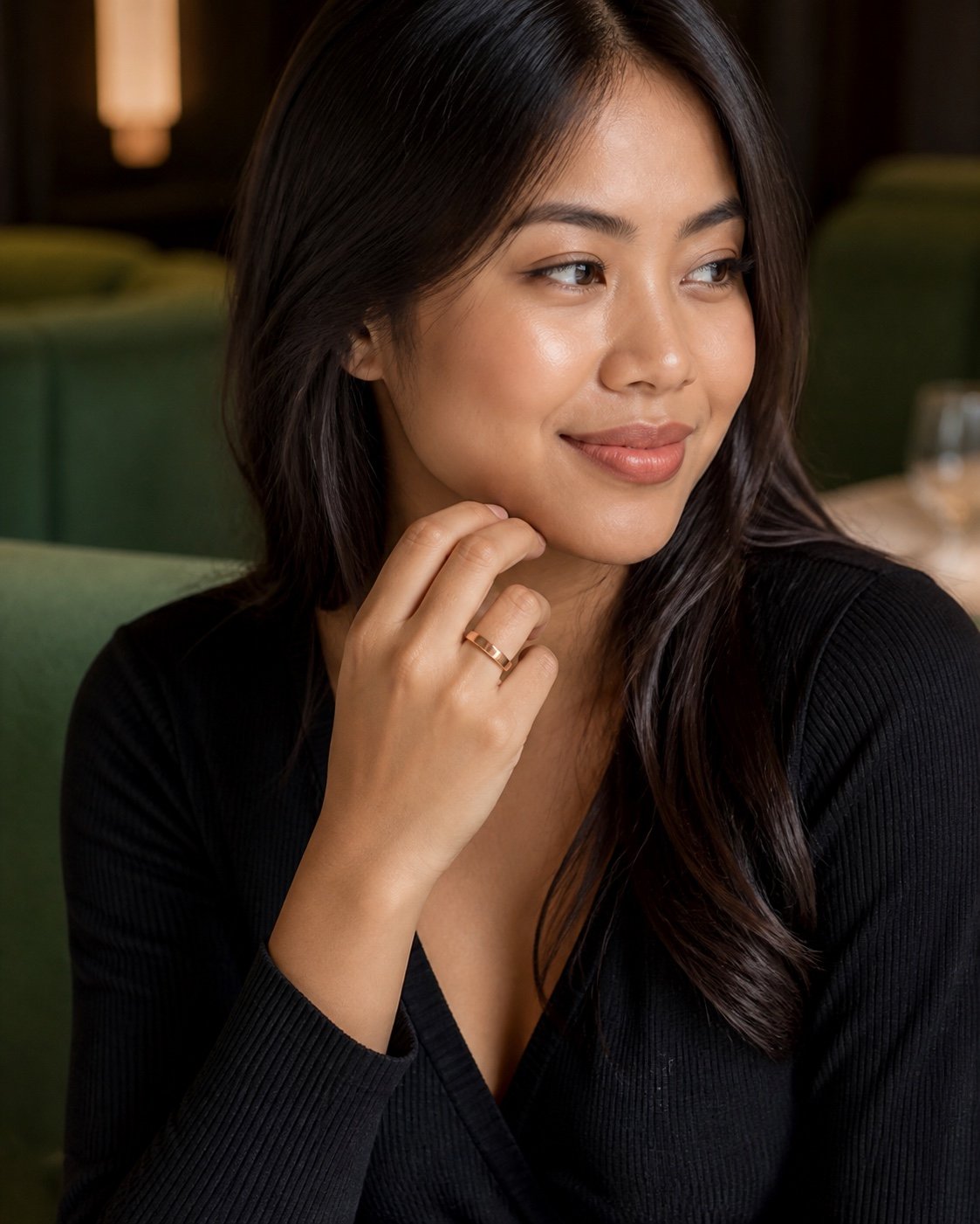 6mm Rose Gold-Tone Stainless Steel Band — styled view 6mm Rose Gold-Tone Stainless Steel Band — styled view