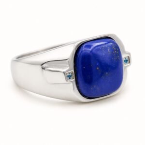 Lapis Lazuli Ring with Blue CZ — product view