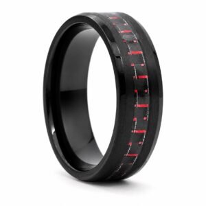 Black Steel Band with Red Carbon Fiber — product view