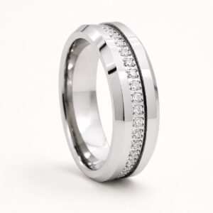 Tungsten Channel-Set CZ Band — product view