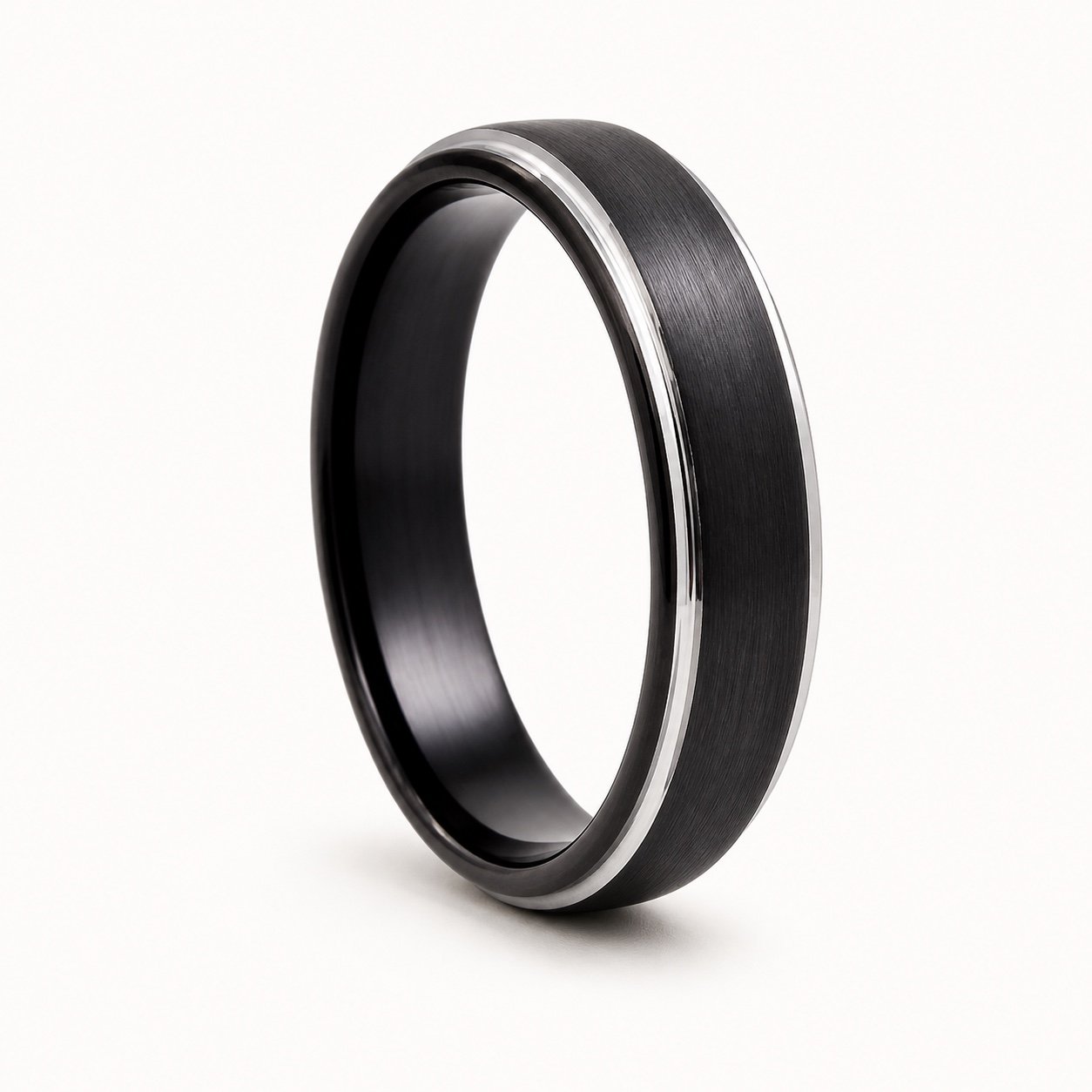 Brushed Black Tungsten Band — product view Brushed Black Tungsten Band — product view