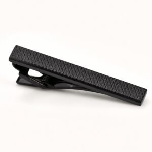 Black Stainless Steel Tie Clip — product view