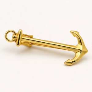 Gold-Tone Anchor Stainless Steel Tie Clip — product view