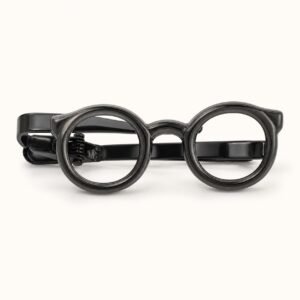 Black Eyeglasses Motif Tie Clip — product view
