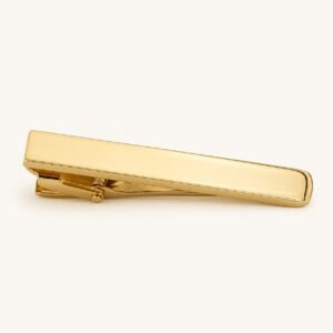 Slim Gold-Tone Stainless Steel Tie Clip — product view
