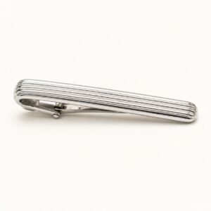 Polished Longitudinal-Ridge Tie Clip — product view