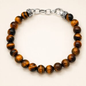 8mm Genuine Tiger Eye Adjustable Beaded Bracelet — packshot