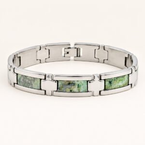 Green Lace Agate Inlay Link Bracelet — packshot