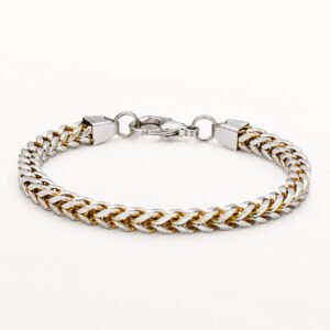 Two-Tone Gold Double-Weave Franco-Link Bracelet — packshot