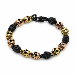Tricolor Skull-Link Chain Bracelet — packshot