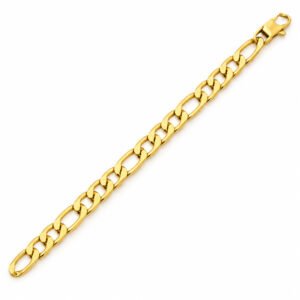 Textured Gold-Plated Figaro Bracelet — product view