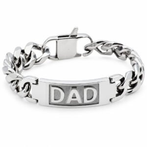Stainless Steel DAD Curb-Link Bracelet — product view