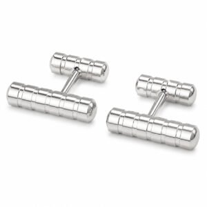 Polished Grooved-Bar Stainless Steel Cufflinks — packshot