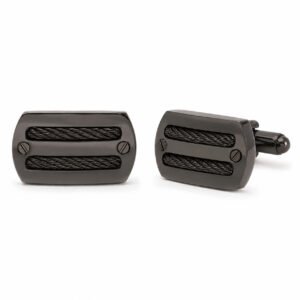 Black Wire-Inlay Stainless Steel Cufflinks — packshot