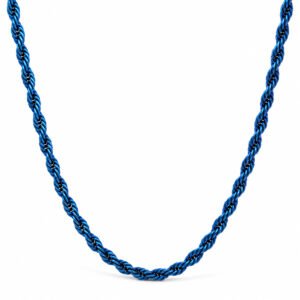 5mm Blue Stainless Steel Rope Chain Necklace — packshot