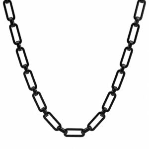 8mm Black Paperclip Chain Necklace — packshot