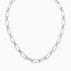 8mm Polished Paperclip Chain Necklace — packshot