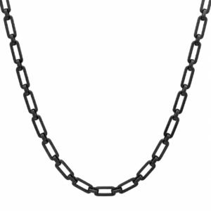 4mm Black Paperclip Necklace — product view