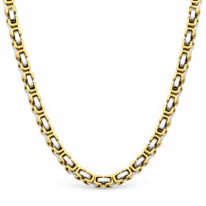 Gold & Silver Byzantine-Link Necklace — product view