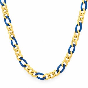 Blue & Gold Figaro Necklace — product view