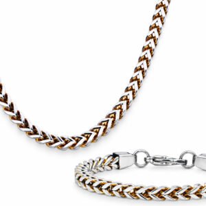 Two-Tone Franco Necklace & Bracelet Set — product view