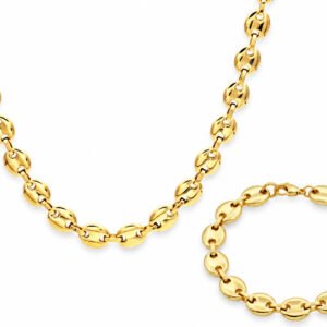 Gold-Tone Puff Mariner Necklace & Bracelet Set — product view