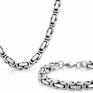 Silver-Tone Byzantine Necklace & Bracelet Set — product view