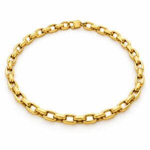 6mm Gold-Tone Rectangular-Link Necklace — product view