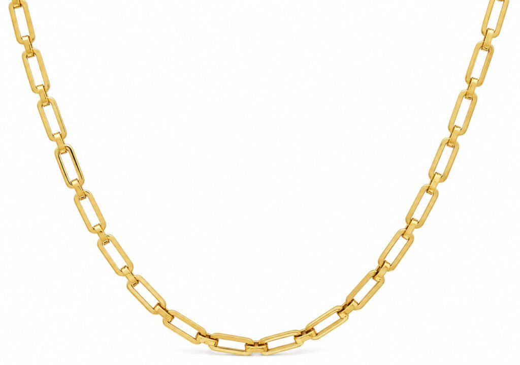 4mm Gold-Tone Adjustable Paperclip Necklace