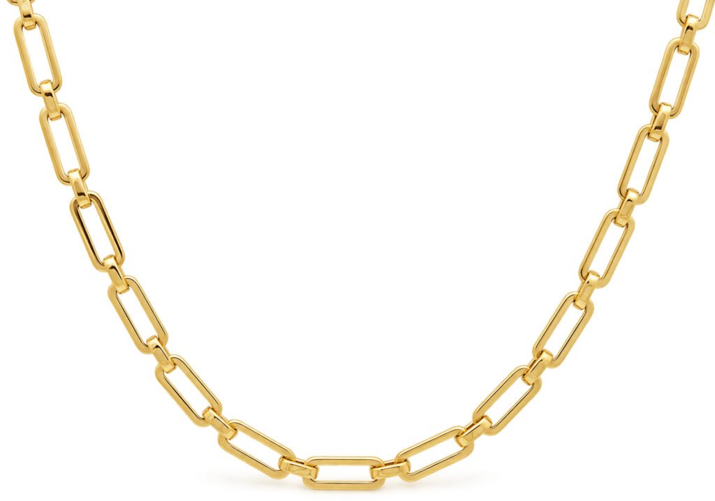 6mm Gold-Tone Adjustable Paperclip Necklace