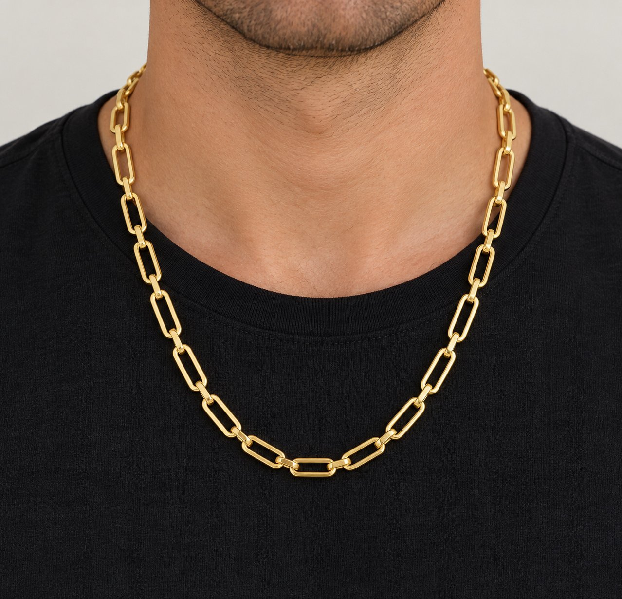 6mm Gold-Tone Adjustable Paperclip Necklace lifestyle view