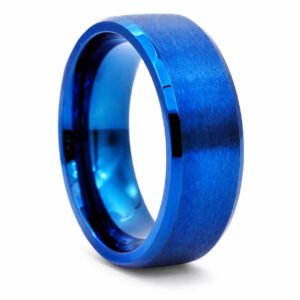 8mm Brushed Blue Stainless Steel Band — packshot