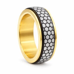 Gold & Black Honeycomb Spinner Band — packshot