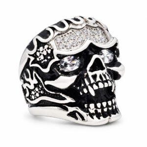 CZ Skull Ring with Dark Accents — packshot