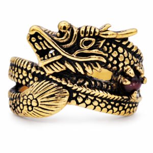 Tiger Eye Gold Dragon Ring — packshot
