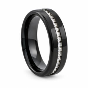 Black Channel-Set CZ Band — packshot