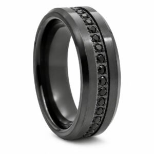 Black Tungsten Channel-Set Black CZ Band — packshot