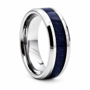 Blue Sandstone Inlay Tungsten Band — packshot
