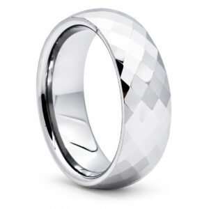 Polished Faceted Tungsten Band — product view